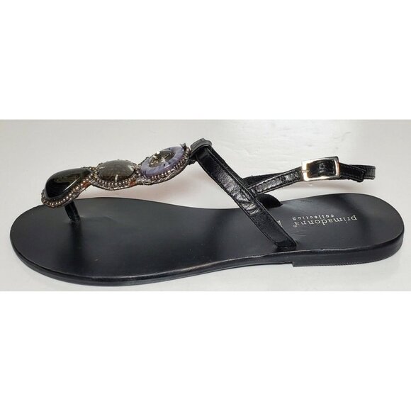 PRIMADONNA COLLECTION WOMEN SANDALS SIZE EURO 38 NEW IN BOX BLACK W/ BEADS 99010 - Picture 2 of 12